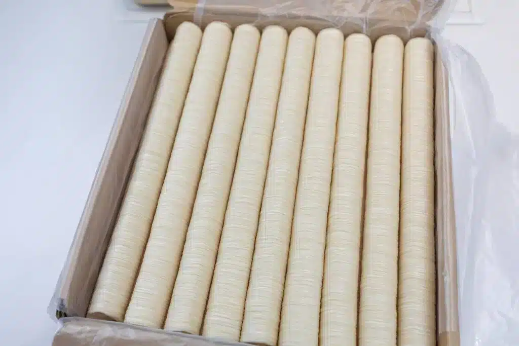 Collagen casings displayed in a box