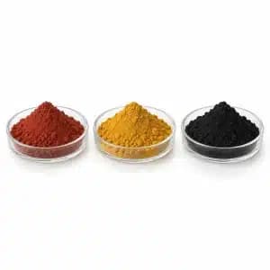 Alkyl-Silicon-Treated Iron Oxides